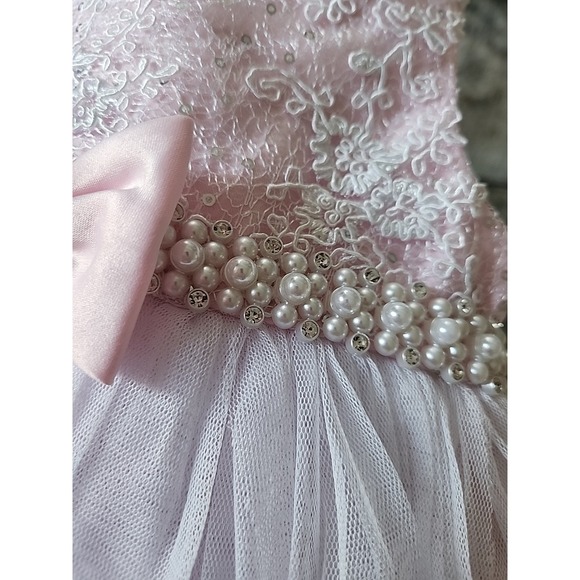 NWT American Princess Girls' Pink Embroidered Tiered Tulle Dress Easter 18M - Picture 4 of 9